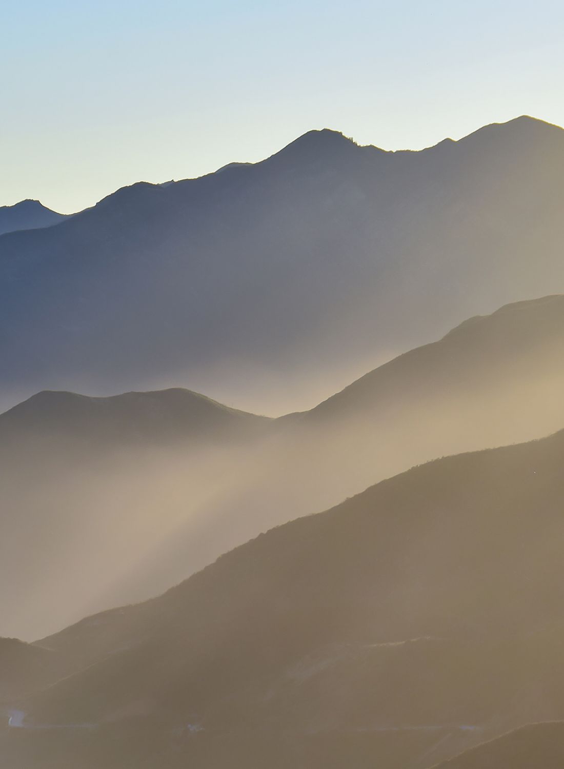 Sunlit Haze in Mountains near Ojai, Los Padres National Forest